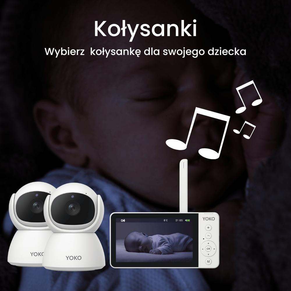 Elektroniczna niania YOKO X5™DUO z dużym 5" ekranem HD i dwiema kamerami yokoduo7