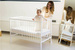Łóżeczko dla niemowląt Natulino DreamNest 120 x 60 z materacem PURE AIR Coco (pianka - kokos) 
