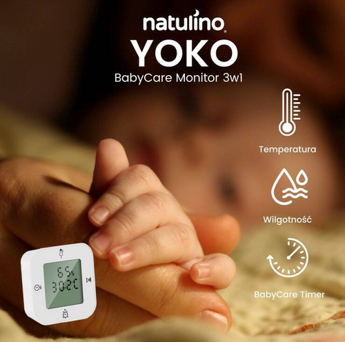 Yoko Babycare Monitor 3w1 - monitor temperatury, wilgotności z funkcja pomiaru czasu