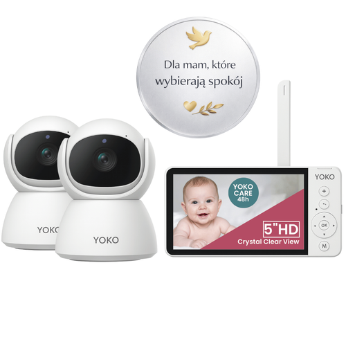 Elektroniczna niania YOKO X5™DUO  z dużym 5" ekranem HD i dwiema kamerami