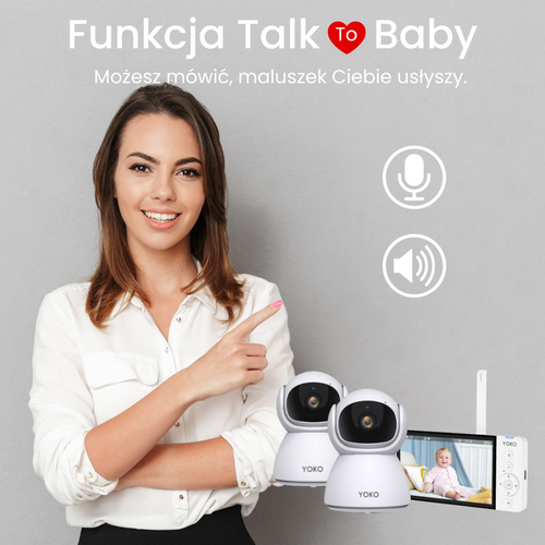 YOKO DREAM Strażnik oddechu: Elektroniczna niania YOKO X5™DUO + Monitor oddechu Babysense 8 nowej generacji (Wyrób medyczny)