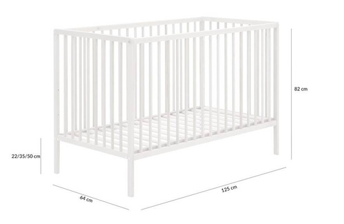 Łóżeczko dla niemowląt Natulino DreamNest 120 x60 z materacem DREAM Coco (pianka - kokos)       