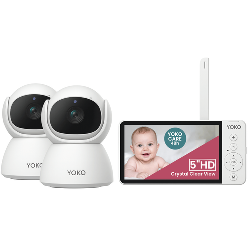 Elektroniczna niania YOKO X5™DUO z dużym 5" ekranem HD i dwiema kamerami