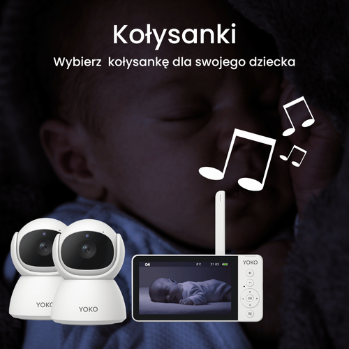 Elektroniczna niania YOKO X5™DUO + Monitor oddechu Babysense 8 nowej generacji (Wyrób medyczny).  