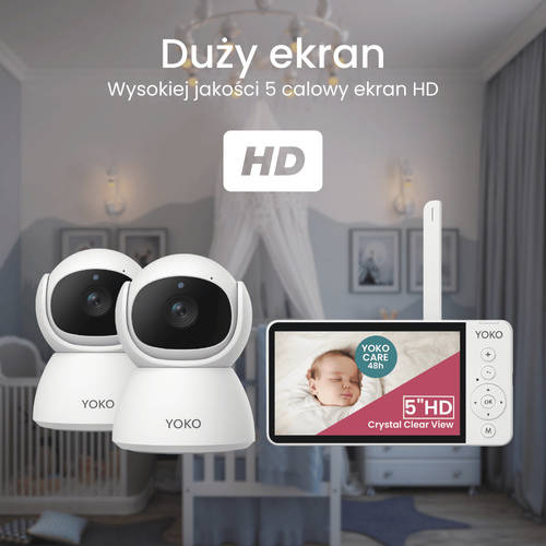 Elektroniczna niania YOKO X5™DUO + Monitor oddechu Babysense 8 nowej generacji (Wyrób medyczny).  