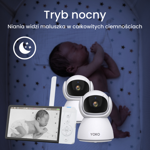 YOKO DREAM Strażnik oddechu: Elektroniczna niania YOKO X5™DUO + Monitor oddechu Babysense 8 nowej generacji (Wyrób medyczny)
